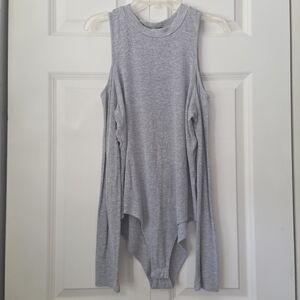 Forever 21 Ribbed Cold Shoulder Body Suit Large